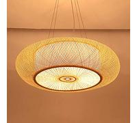 E27 Pendant Lamp Retro Hanging Lights Natural Bamboo Pendant Light Vintage Woven Rattan Lampshade Chandelier Height Adjustable Hanging Lamp Lighting Restaurant Tea Room Cafe Ceiling Light,40cm