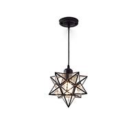 E27 Pendant Lights Nordic Moravian Star Pendant Lamp With PVC Lampshade Ceiling Hanging Modern Minimalist Chandelier Shade For Corridor Aisle Staircase Entrance