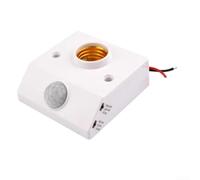 E27 PIR Lamp Holder AC 110-240V, LED Automatic Motion Sensor Socket, Human Body Infrared Detection Base for Bulb Energy Saving Corridor Lighting Control