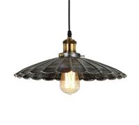 E27 Screw Ceiling Lighting Fixture, Nordic Industrial Style Chandelier, Creative Umbrella-Shaped Metal Hanging Lamp Shade, Cafe, Meeting Room, Restaurant Decorative Pendant Light(B,36cm)