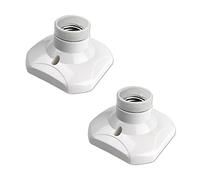 E27 Screw Light Bulb Socket Holder, ES Lamp Holder Base, Edison Screw E27 Wall Socket, Ceiling Light Fitting, AC 220-250V, White, 2pcs