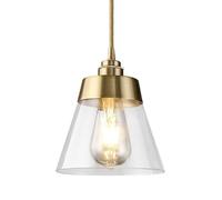 E27 Screw Metal Glass Hanging Lamp, Personalized Ceiling Chaner, Nordic Minimalist Style Single-Head Pendant Light, Corridor Bedroom and Dining Room Decorative Light Fixtures