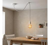 E27 Spider Pendant Light Fitting Adjustable DIY Hanging Lamp 1M Cable | Customise the hanging length with the flexible 1M fabric cable for a personalised ceiling light setup.