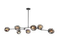 E27 Sputnik Chandelier Chandelier Mid Century During Lighting Adjustable Ceiling Light Fixture for y Bar Kitchen Dining Room-Electroplating Smoke Grey lampshade 8 Head