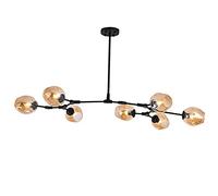 E27 Sputnik Chandelier Chandelier Mid Century During Lighting Adjustable Ceiling Light Fixture for y Bar Kitchen Dining Room-Amber lampshade 7 Head