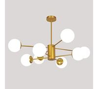 E27 Sputnik Chandelier Lighting 8 Lights Chandelier Mid Century Pendant Lighting Adjustable Ceiling Light Fixture for Kitchen Dining Room-Gold. 8-Lights