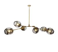 E27 Sputnik Molecule Chandeliers, Nordic Adjustable Branch Glass Pendant Light Creative Iron Chandelier-Transparent 9-Lights Needed Times