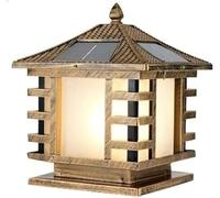 E27 Victoria Retro Waterproof Solar Pillar Light Outdoor Fence Lamp Garden Doorpost Lamp European Traditional V-intage Villa Door Post Lantern,Chandelier