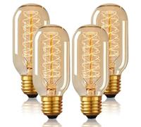 E27 Vintage Edison Light Bulb 40W, 4 Pack Vintage Light Bulb, Edison Bulbs Dimmable Decorative Filament Tube Bulb Vintage Decorative Light Bulb 220V for Bedroom, Coffee, Bookstore, Interior Decoration