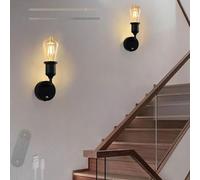 E27 Wall Lights Vintage Dimmable s with Remote Control and Switch Battery Operated Wall Sconces USB Rechargeable Magnetic Lamps for Living Room Bedroom Stairs