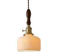 E27 Walnut Japanese Pendant Lights Vintage Ceramic Full Brass Hanging Light Fixtures Bedroom Bedside Chandelier Cafe Single Ceiling Lamp (Size : 14 * 23cm) Star of One Color 14 * 23c (One Color