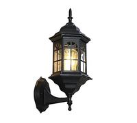 E27 Waterproof Outdoor Wall Lights - IP23 European Style LED Lantern Sconce for Patio, Aisle & Balcony - Clear Glass Shade, Simple Design, Perfect for Garden Lighting (Clear)