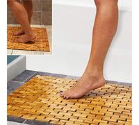E2B® Multipurpose Bamboo Bathmat for Shower Spa Sauna with Non Slip Feet | Indoor Outdoor Use for Kitchen Bedroom Bathroom Toilet Doormat Pet Mat