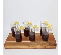 e2e Set of 6 Plastic Long Drink Glasses Crystal Effect 400 ml Diameter 16 x 15 cm for Long Drinks, Cocktails, Highball Mixers