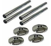 E2trade Chrome 15mm Radiator Pipe Hole Collars Cover Radsnaps (Pack of 4 Collar & Sleeve)