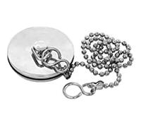 E2trade Chrome Sink Plug with Chain for Kitchen or Bath - 45mm (1.3/4 Inch) with Ball Type and S Hook Shaped Chain Made of Stainless Steel 450mm (18 Inch)