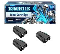 E360H11E Toner Cartridge Compatible for Lexmark E360 E360d E360dn E460 E460dn E460dw E462dtn X463de Printers, With Chip Large Capacity 9000 Pages (3 Pack Black)