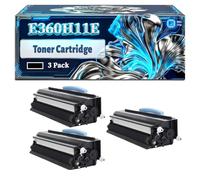 E360H11E Toner Cartridge Compatible for Lexmark E360 E360d E360dn E460 E460dn E460dw E462dtn X463de Printers, With Chip Large Capacity 9000 Pages (3 Pack Black)