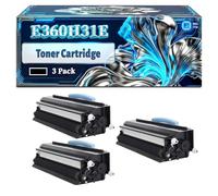 E360H31E Toner Cartridge Compatible for Lexmark E360 E360d E360dn E460dn E460dw E462dtn Printers, With Chip Large Capacity 9000 Pages (3 Pack Black)