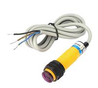 E3F-DS10P1 infrared photoelectric switch, M18 diffuse reflection proximity sensor, 10cm sensing distance, 3-wire PNP NO, DC 6-36V, industrial inductive sensor for automation and control systems