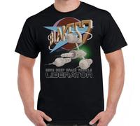 E3RDH5F37 Blakes 7 LIberator and Logo Adult T-Shirt Black
