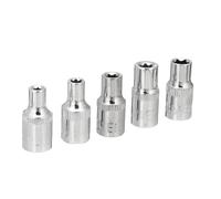(E4 1/4") 5PCS Socket Wrench Kit 1/4 Inch Drive Auto Repair Sleeve Set E4-E8 E-type Post Socket
