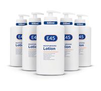 E45 Body Lotion 500 ml x5 Pack - E45 Moisturising Lotion with Pump - Daily Moisturiser for Long-Lasting Hydration for Dry Skin and Sensitive Skin - Protect from Dryness, Reduce Redness and Flaking