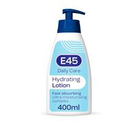 E45 Daily Lotion 400 ml for all Skin Types - Hydrating Non-Greasy Lightweight Moisturiser - Perfume-Free Long Lasting Body Face Hand Cream - Dermatologically Tested