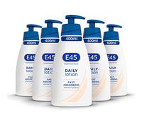 E45 Daily Skin Lotion 400 ml x5 Pack - E45 Lotion for Very Dry Skin - Sooth Dryness Smooth Rough Skin - Non-Greasy Lightweight Moisturiser - Perfume-Free Body Face Hand Cream - Dermatologically Tested