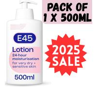 E45 Moisturising Lotion 500 ml for Dry & Sensitive Skin - Long-Lasting Hydration Protect from Dryness, Reduce Redness - Dermatological Body Moisturiser Lotion - Body Lotion - Daily Moisturiser