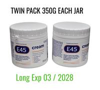 E45 Dermatological Cream Treatment for Dry Skin Conditions 350g, Jar Twin Pack