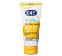 E45 Kids & Baby Sun Lotion for Sensitive Skin SPF 50+. Face & Body Gentle Sun Cream with UVA & UVB Protection with Avocado Oil. For Dry Sensitive Skin and Eczema Prone Skin -180 ml