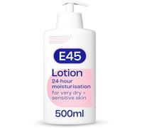 E45 Lotion 500ml | 24hr Moisturiser for Very Dry & Sensitive Skin | Suitable from 3 Months | Fragrance-Free, Dermatologically Tested | Eczema-Prone & Redness Relief Skincare
