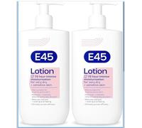 E45 Moisturising Lotion 72 hour 500 ml for Dry & Sensitive Skin - Long-Lasting Hydration Protect from Dryness, Reduce Redness - Dermatological Body Moisturiser Lotion - Daily Moisturiser X 2 PACK