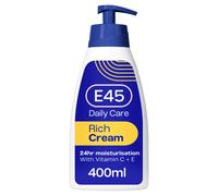E45 Rich 24hr Moisturising Cream with Vitamin C & E - Fast Absorbing, Deep Hydration for Dry & Sensitive Skin, 400ml