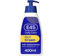 E45 Rich 24hr Moisturising Cream with Vitamin C & E - Fast Absorbing, Deep Hydration for Dry & Sensitive Skin, 400ml