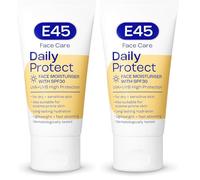 E45 SPF 30 Face Moisturiser - Hydrating Daily Cream with UVA/UVB Protection for Dry, Sensitive & Eczema-Prone Skin - 50 ml (Pack of 2)