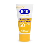 E45 Sun Face Cream for Sensitive Skin, Hydrating Sun Cream with very high UVA and UVB protection and SPF 50+, For Dry Skin