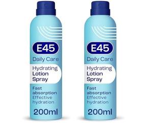 E45 Spray Moisturiser 200 ml - Daily Lotion Moisturiser Spray for Dry Sensitive Skin - Fast Absorbing Body Lotion Spray Moisturiser for Soft Skin and Lasting Hydration - Suitable for Eczema Prone Skin