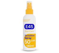 E45 Sun Body Cream Spray for Sensitive Skin. Hydrating Sun Spray with very high UVA and UVB protection and SPF 50+ 180ml