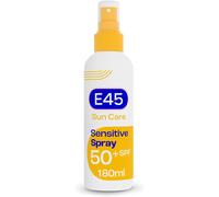 E45 Sun Body Cream Spray for Sensitive Skin. Hydrating Sun Spray with very high UVA for Dry Skin, Sensitive Skin and Eczema Prone Skin - 180 ml