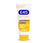 E45 Sun Lotion for Sensitive Skin. Hydrating Body Sun Cream with high UVA and UVB protection and SPF 30. With Vitamin E 180ml