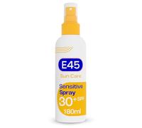 E45 Sunscreen Spray for Sensitive Skin SPF 30 - Hydrating Sun Protection with high UVA and UVB - Instantly Moisturising for Dry Skin, Sensitive Skin and Eczema Prone Skin - 180 ml