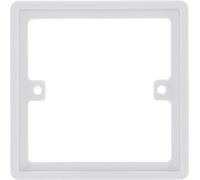 E4ALL 10mm Depth Square Spacer Frame Back Box Plate for 1-Gang and 2-Gang Switches/Sockets (White, 1 Gang)