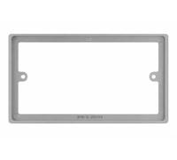E4ALL Nexus Series 10mm Depth Square Spacer Frame Back Box Plate for 1-Gang and 2-Gang Switches/Sockets (Grey, 2 Gang)