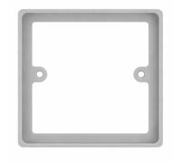E4ALL Nexus Series 10mm Depth Square Spacer Frame Back Box Plate for 1-Gang and 2-Gang Switches/Sockets (1 Gang, Grey)
