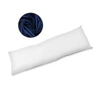 E4Emporium Bolster Pillow with Free Case - Pregnancy Maternity Orthopaedic Support Body Pillow - Double 4 ft 6" (54”) (Navy Blue)