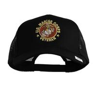 e4Hats.com US Marine Corps Veteran Emblem Embroidered Solid Cotton Twill Mesh Prostyle Cap