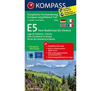 E5 Lake Constance to Verona 2558 GPS wp kompass: Wandelkaart 1:50 000 (Wander-Tourenkarten)