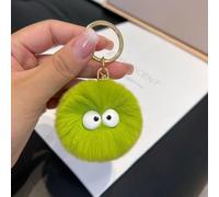 (E5 Plush Big White Eyes - Cute Green) Cartoon plush glasses boy small coal balls creative car keychain student backpack pendant couple small gift